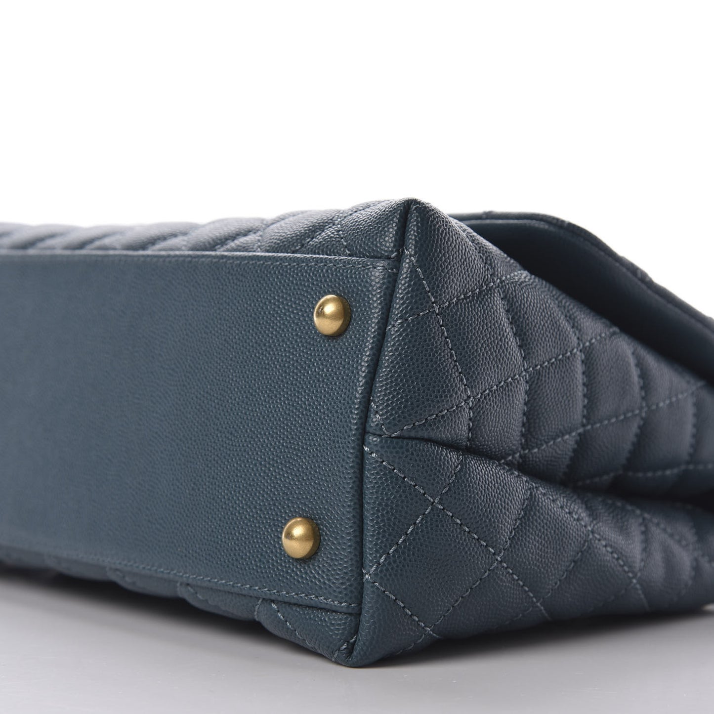Caviar Lizard Quilted Small Coco Handle Flap Blue