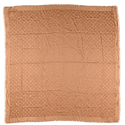 Louis Vuitton Silk Wool Monogram Shawl Caramel 1 of 4