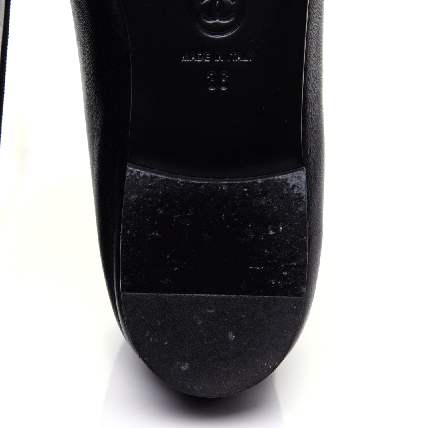 Chanel Lambskin Patent Calfskin CC Cap Toe Ballerina Flats 36 Black 13 of 14