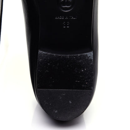 Chanel Lambskin Patent Calfskin CC Cap Toe Ballerina Flats 36 Black 13 of 14