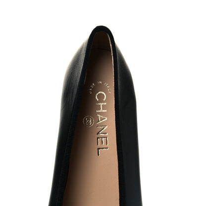 Chanel Lambskin Patent Cap Toe Ballerina Flats 40 Black 7 of 7