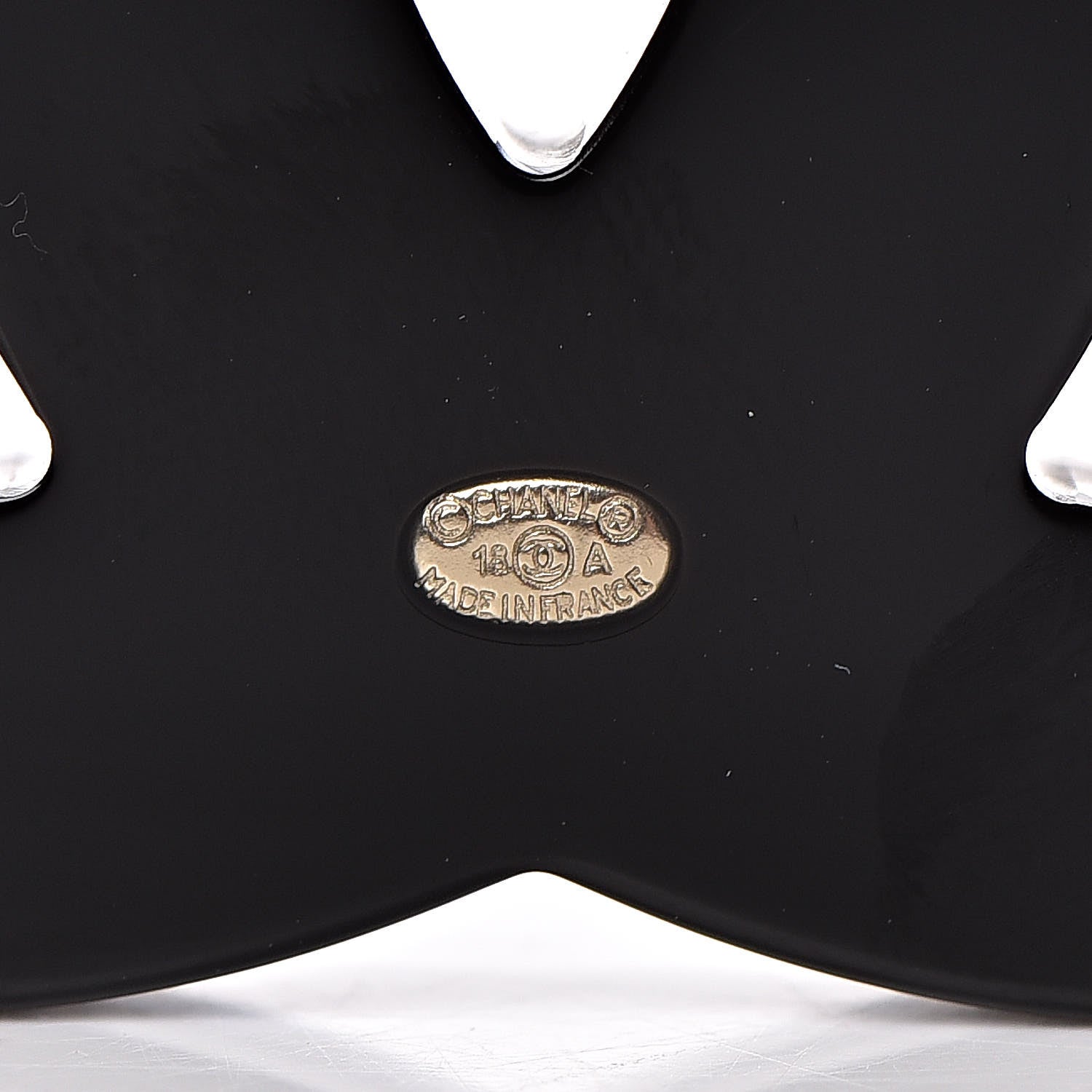Chanel Resin Metal CC Brooch Blue Black 4 of 5