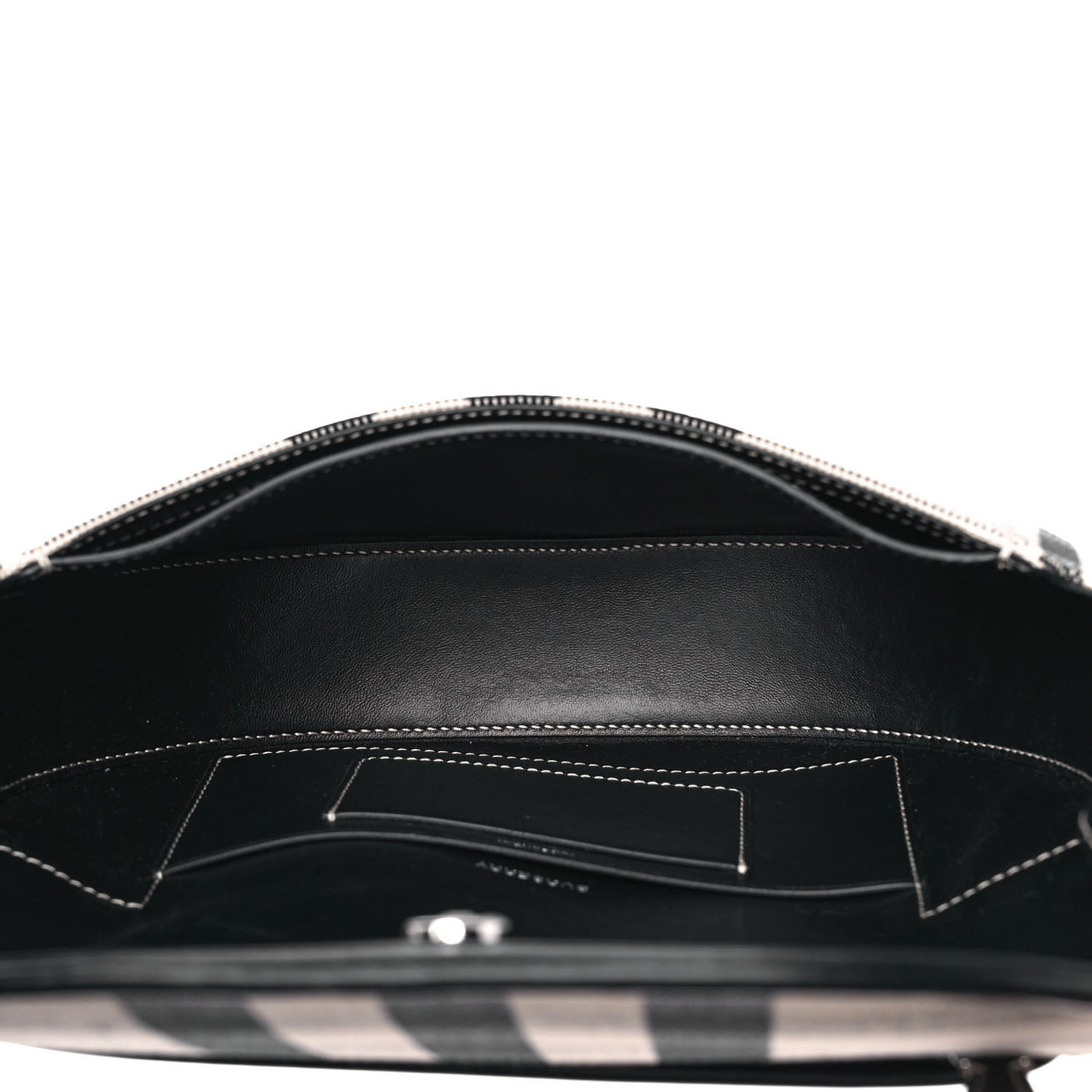 Canvas Calfskin Check Small Olympia Beige