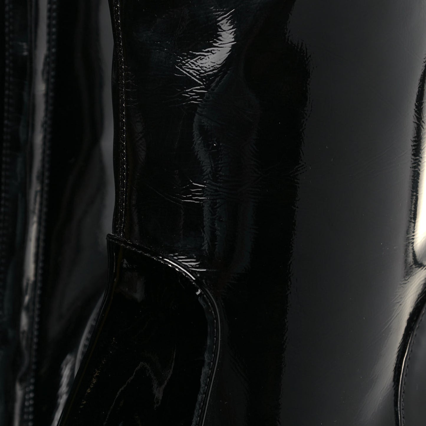 Patent Silhouette Ankle Boots 38 Black