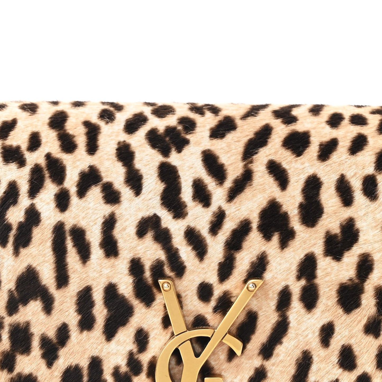 Calfskin Hair Leopard Print Small Solferino Satchel Dust White