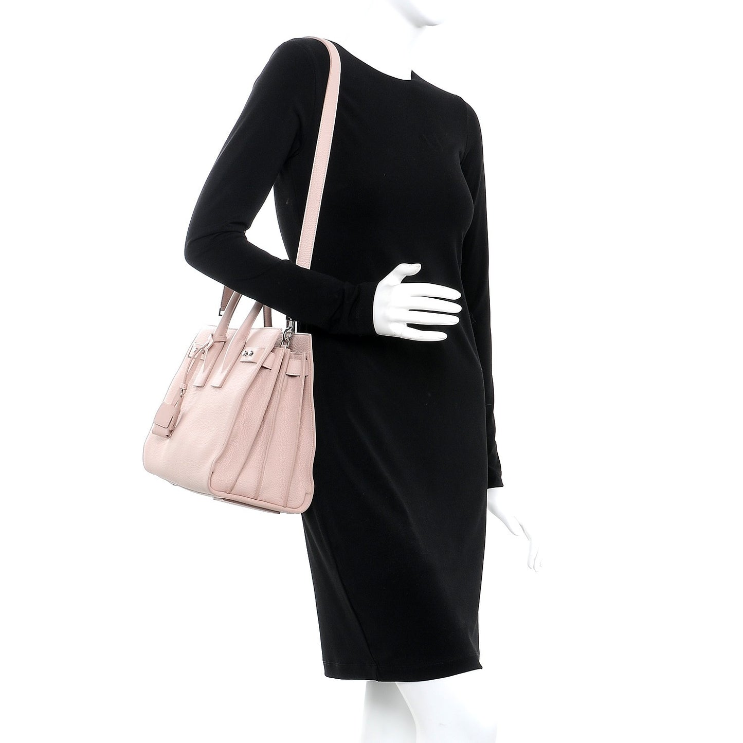 Grained Calfskin Small Supple Sac De Jour Rose