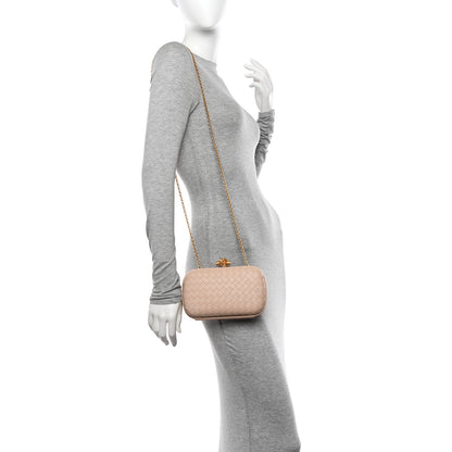 Bottega Veneta Nappa Intrecciato Chain Knot Clutch Mink 3 of 9