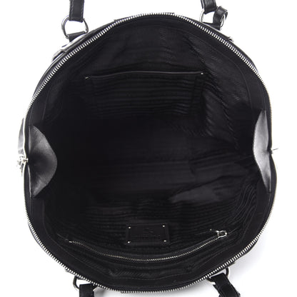 Prada Soft Calf Dome Sachel Black 5 of 11
