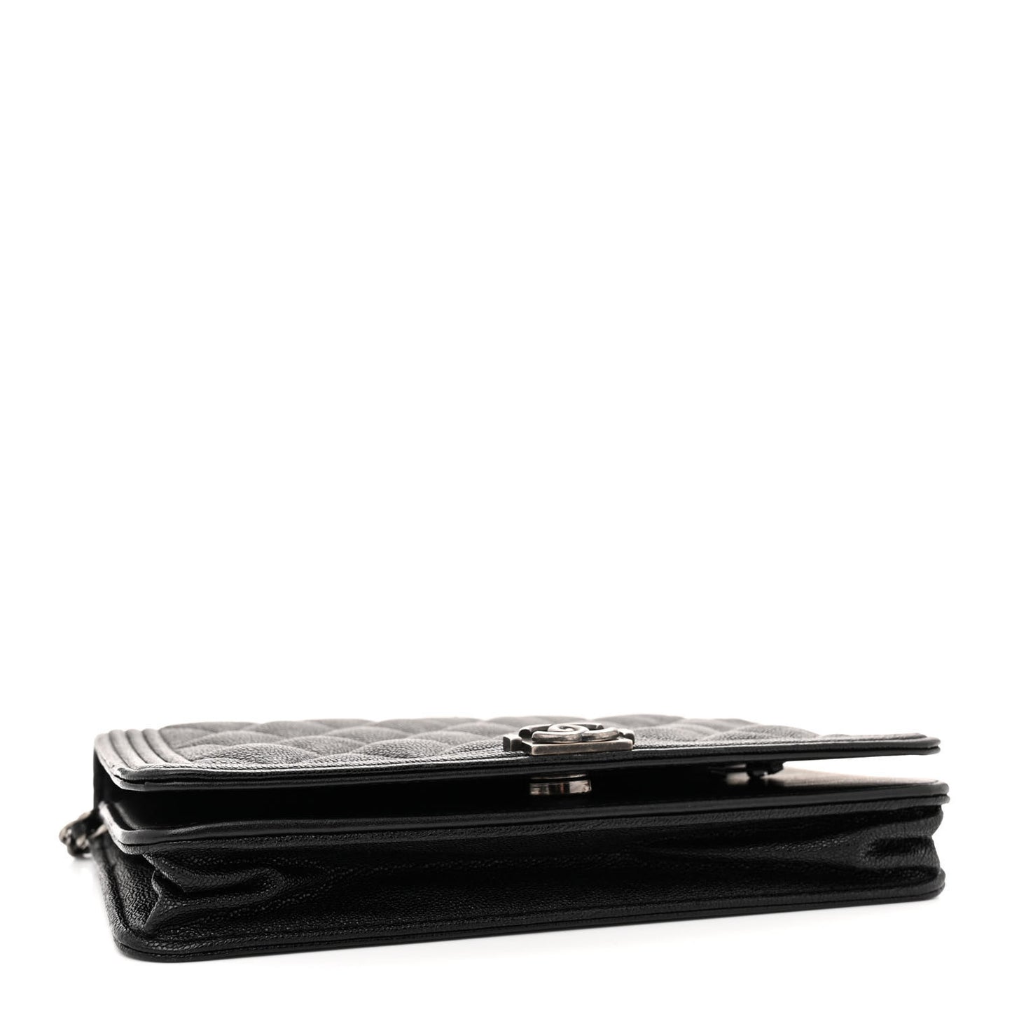 Caviar Quilted Boy Wallet On Chain WOC Black