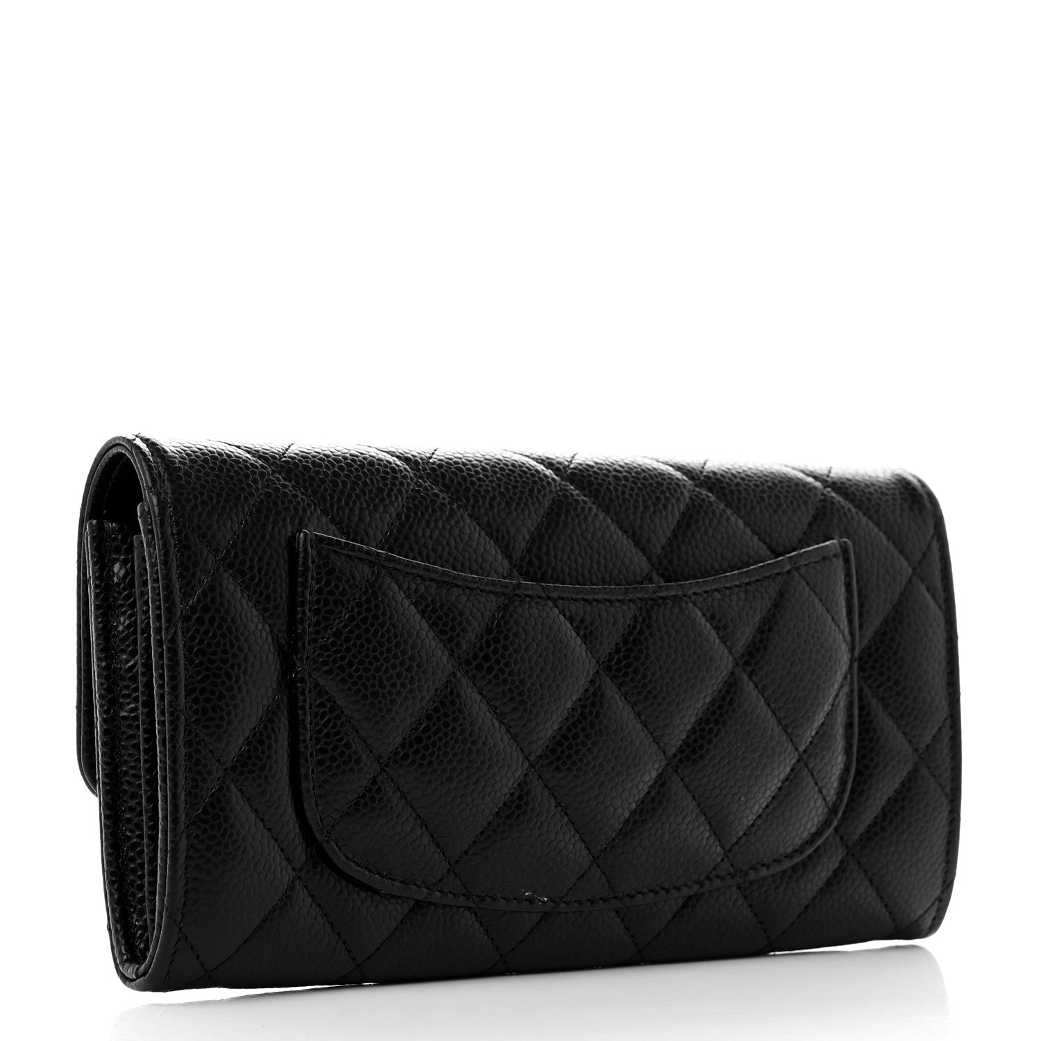 Chanel Caviar Quilted Large Gusset Flap Wallet Black 3 of 10