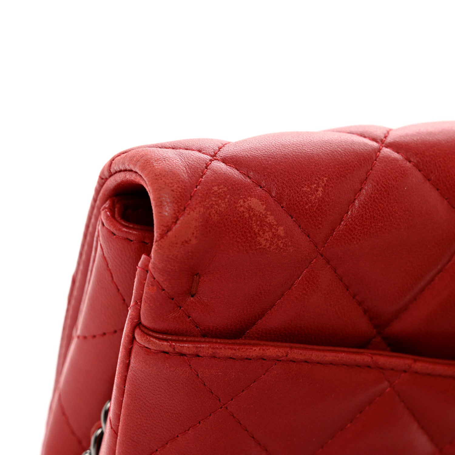 Chanel Lambskin Quilted Clutch with Chain Flap Red 12 of 12