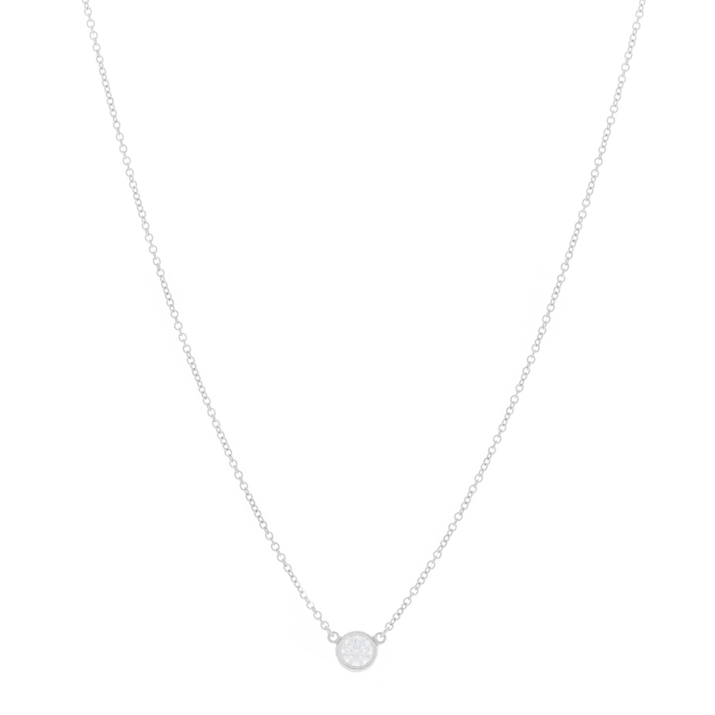 Platinum Diamond .27ct Elsa Peretti Diamonds by the Yard Pendant Necklace