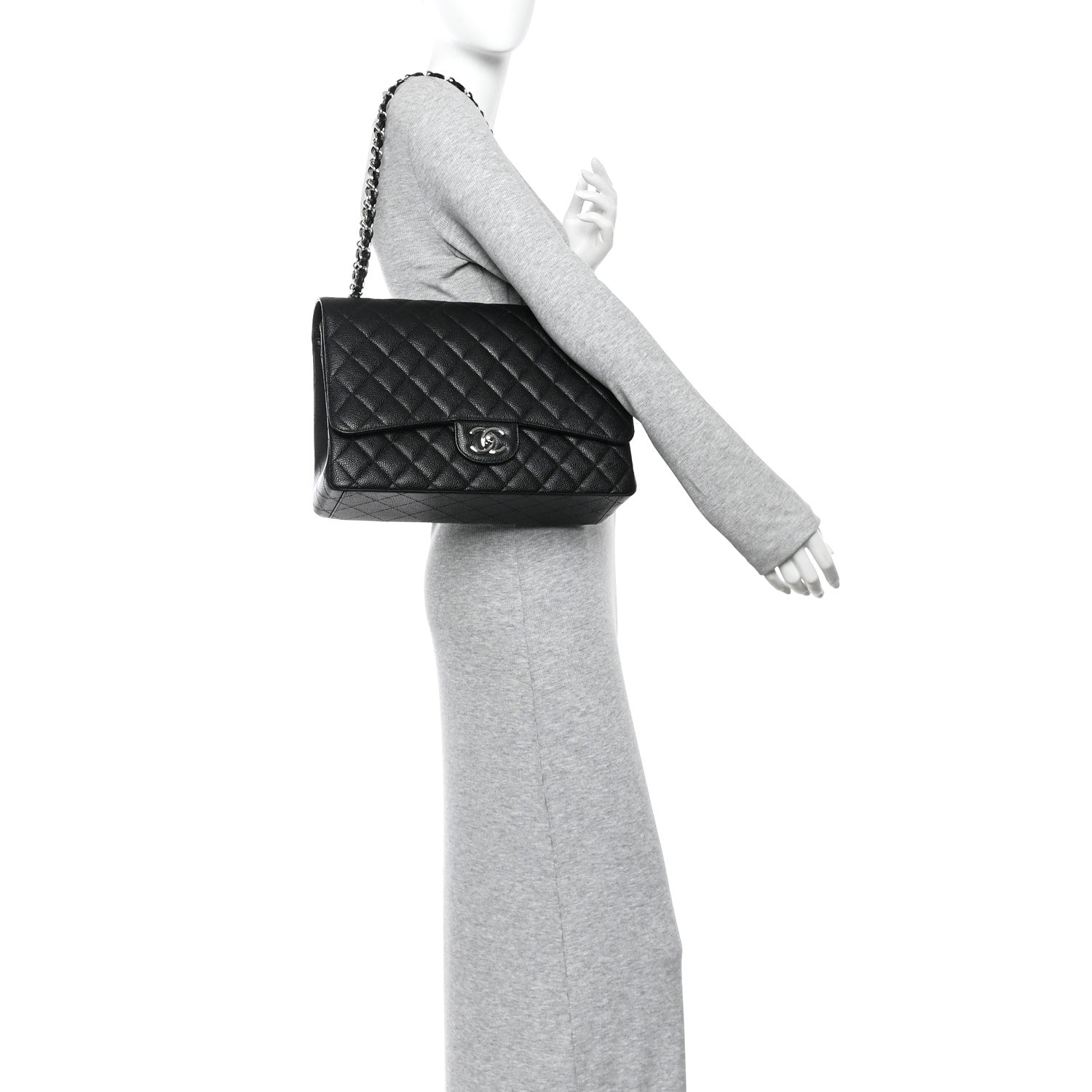 Chanel Caviar Quilted Maxi Double Flap Black 2 of 10