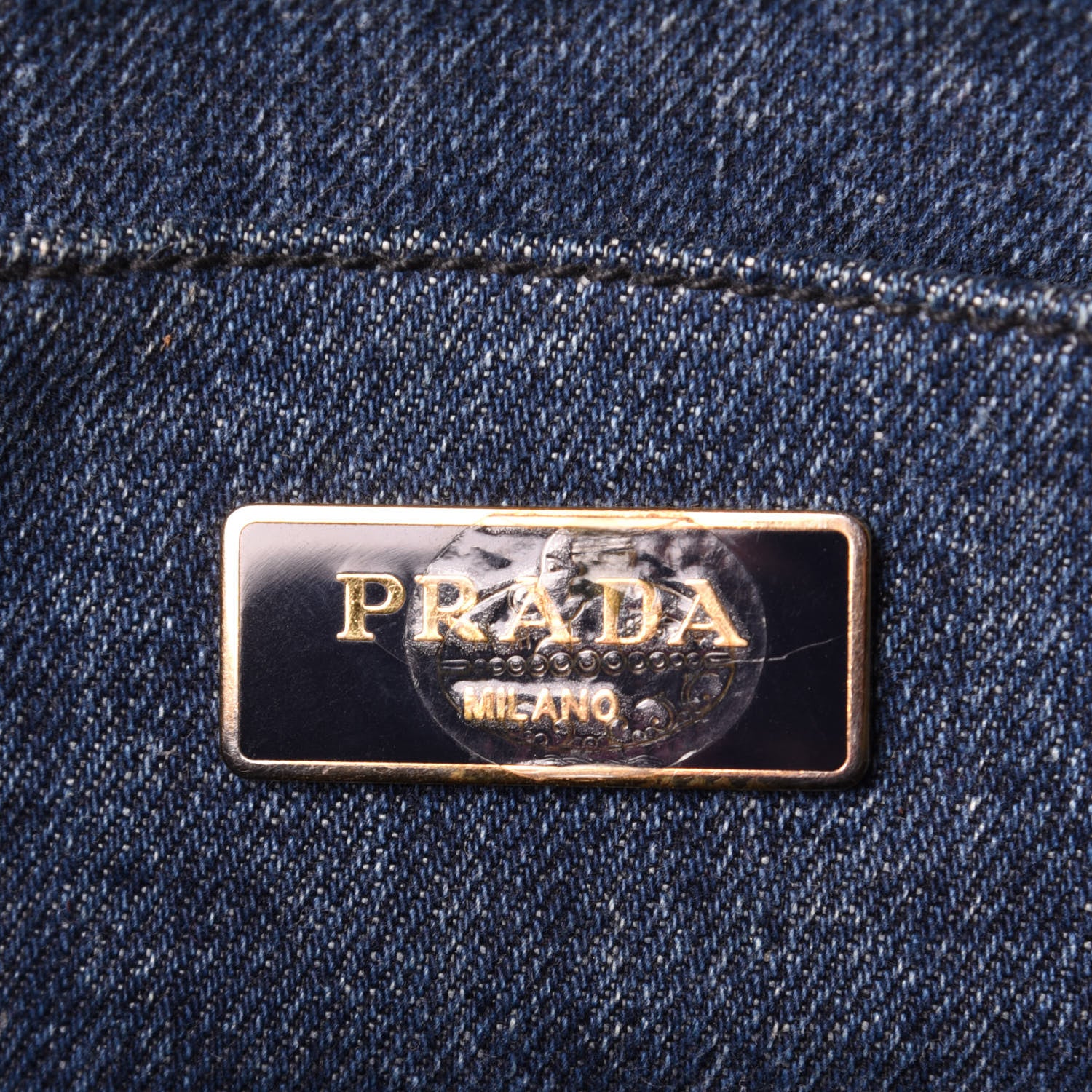 Prada Denim Small Logo Tote Avio 6 of 11