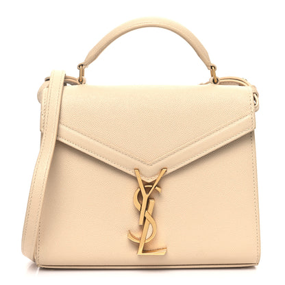Saint Laurent Grain de Poudre Mini Classic Monogram Cassandra Top Handle Beige 1 of 9