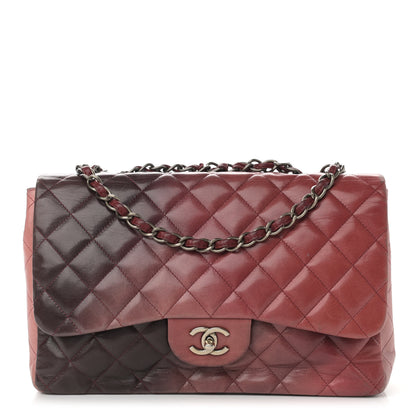 Chanel Lambskin Degrade Quilted Jumbo Single Flap Red 1 of 18