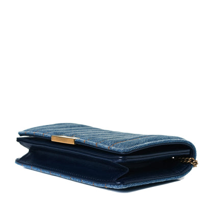 Saint Laurent Denim Matelasse Amalia Chain Shoulder Bag Blue 5 of 8