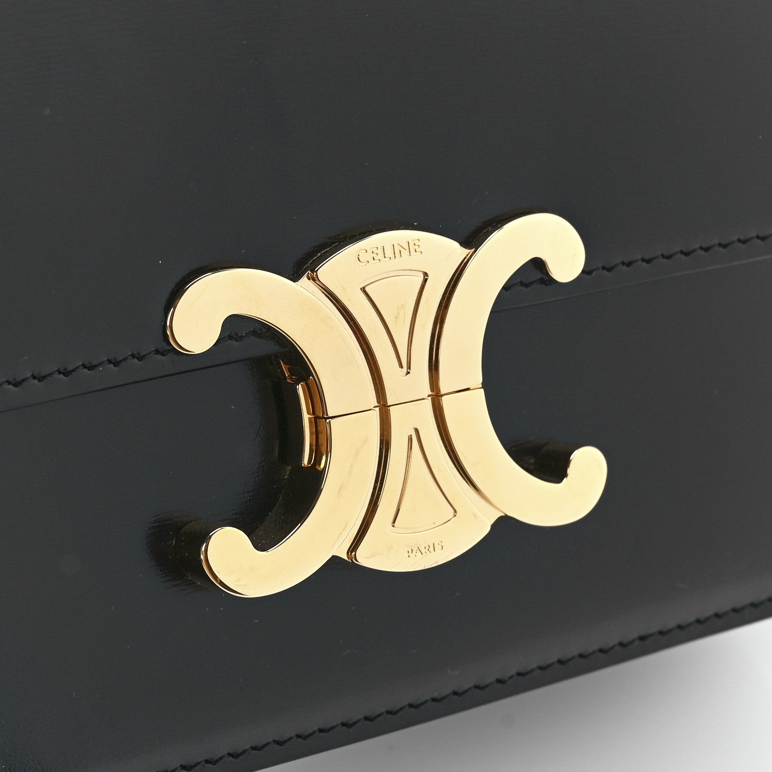 Celine Shiny Calfskin Teen Triomphe Black 7 of 11