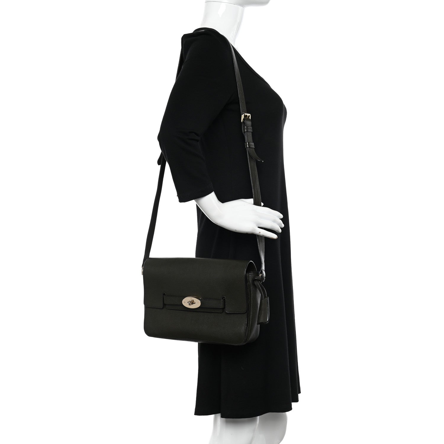 Mulberry Shiny Goatskin Bayswater Shoulder Bag Evergreen 2 of 15