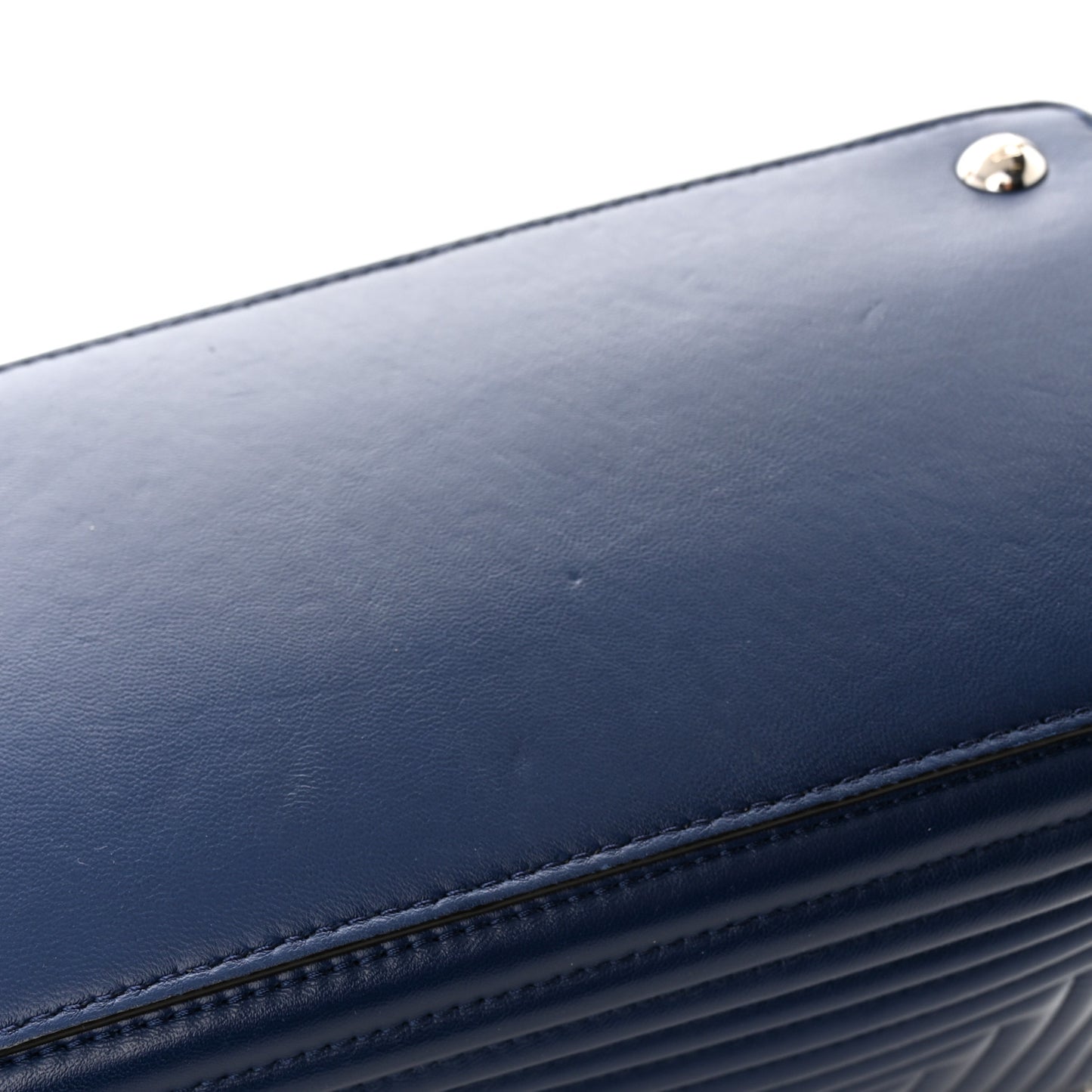 Shiny Nappa Trapuntata Chain Small DotCom Click Chain Satchel Blue