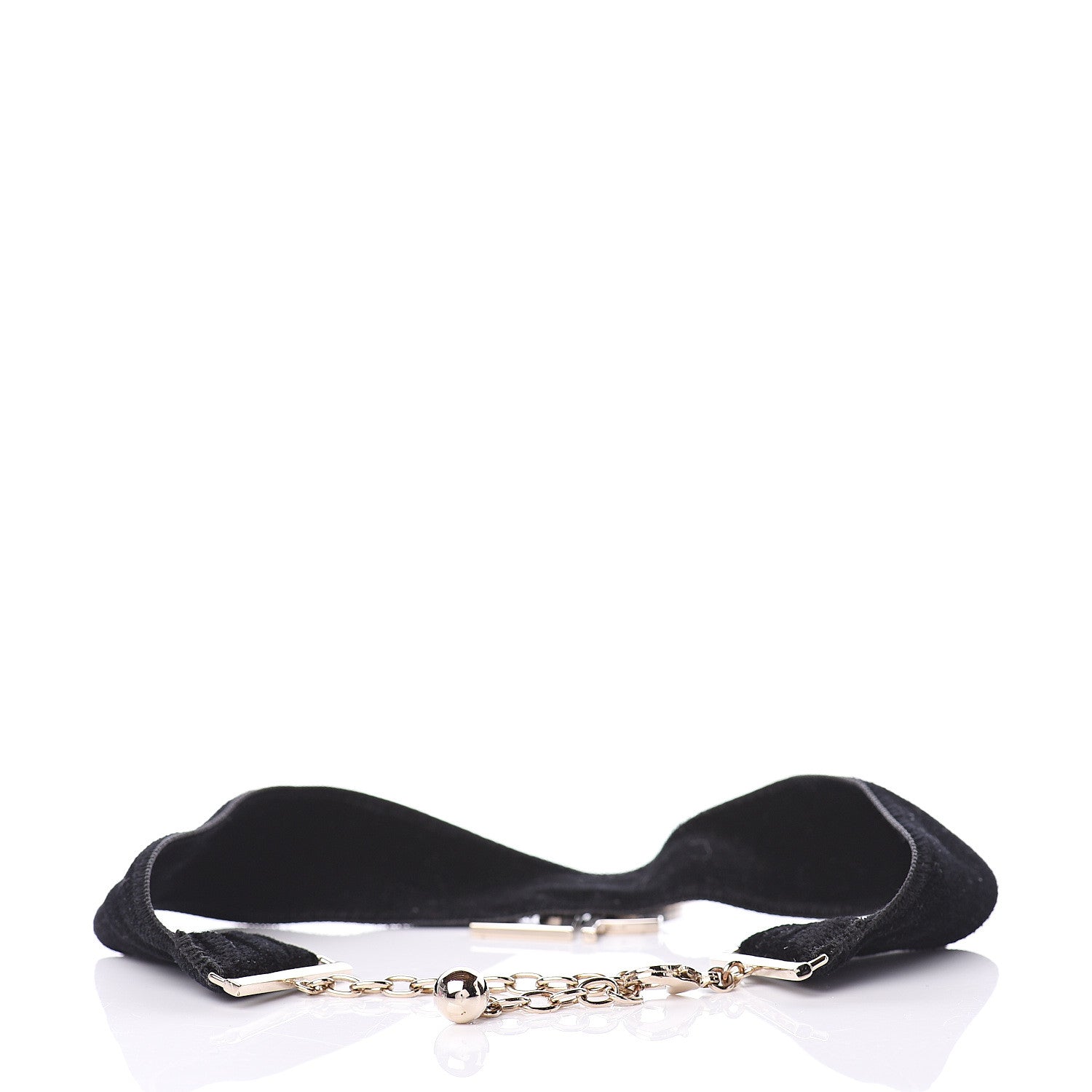 Saint Laurent Velvet Monogram Choker Black 2 of 4