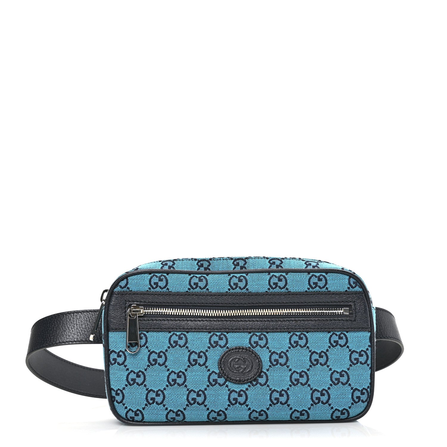 Gucci Monogram Multicolor Textured Calfskin Retro Interlocking G Belt Bag Light Blue 1 of 8