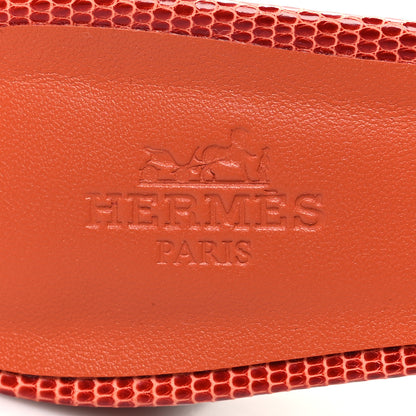 Hermes Lizard Oasis Sandals 35.5 Rouge Coccinelle 8 of 8