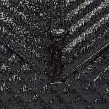 Saint Laurent Grain De Poudre Large Tri-Quilt Monogram Satchel Black 12 of 12
