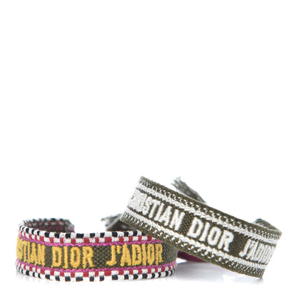 Christian Dior Woven Cotton J'Adior Friendship Bracelet Set 5 of 8