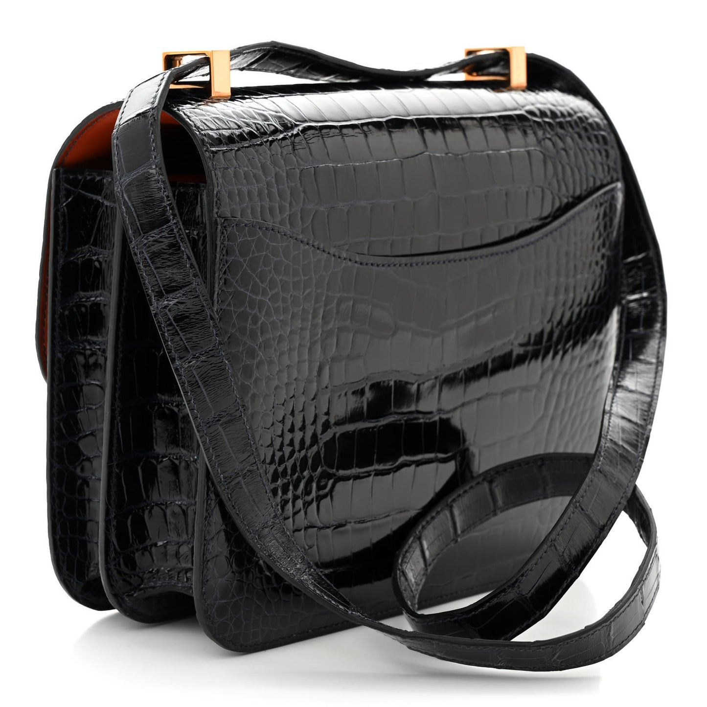 Shiny Alligator Verso Constance 24 Bleu Marine Cuivre