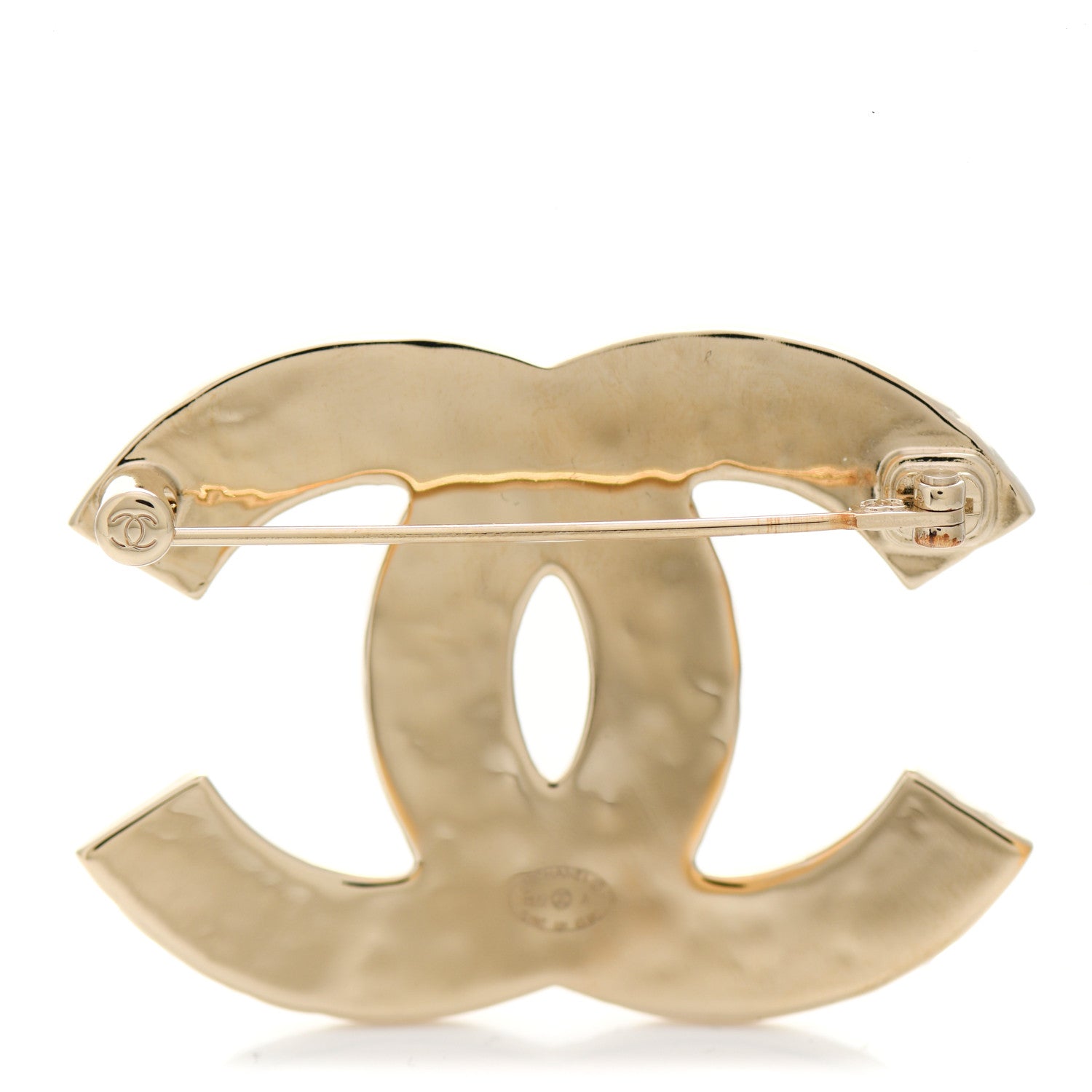Chanel Metal Enamel CC Brooch Black Light Gold 3 of 6