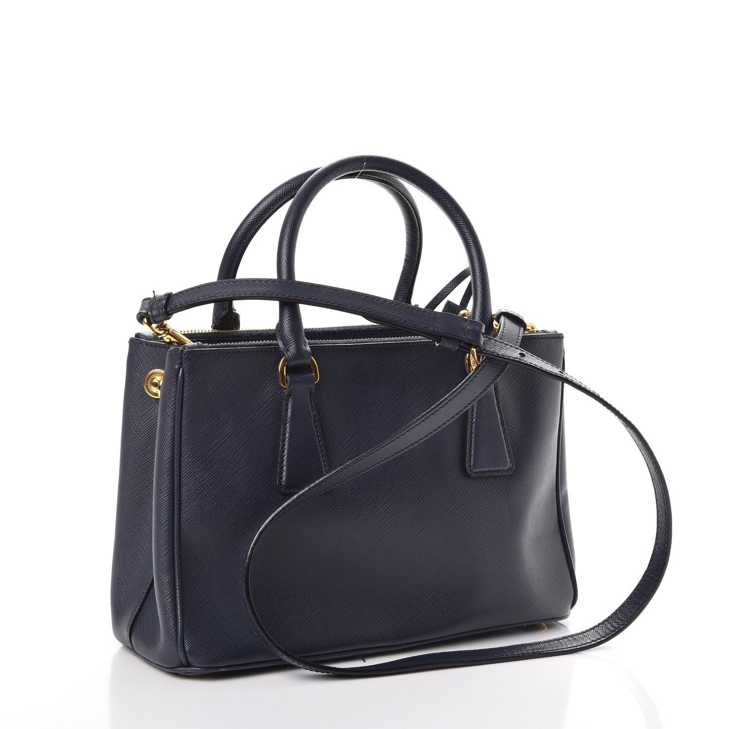Prada Saffiano Mini Galleria Double Zip Tote Baltico 4 of 10