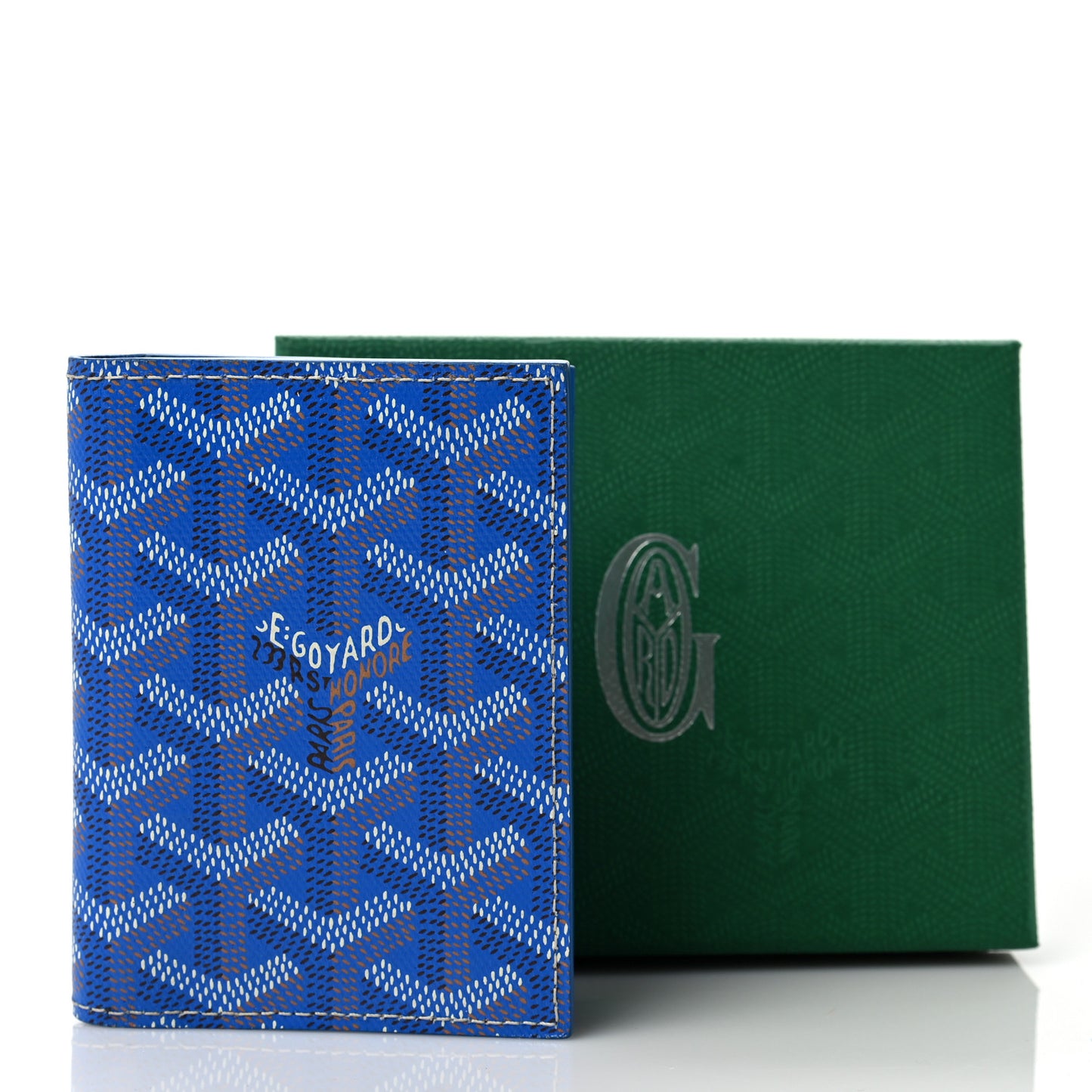 Goyardine Saint Marc Folding Card Case Sky Blue