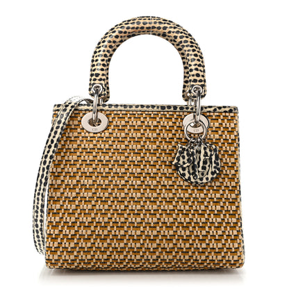 Christian Dior Snakeskin Wicker Medium Lady Dior Beige Multicolor 1 of 10