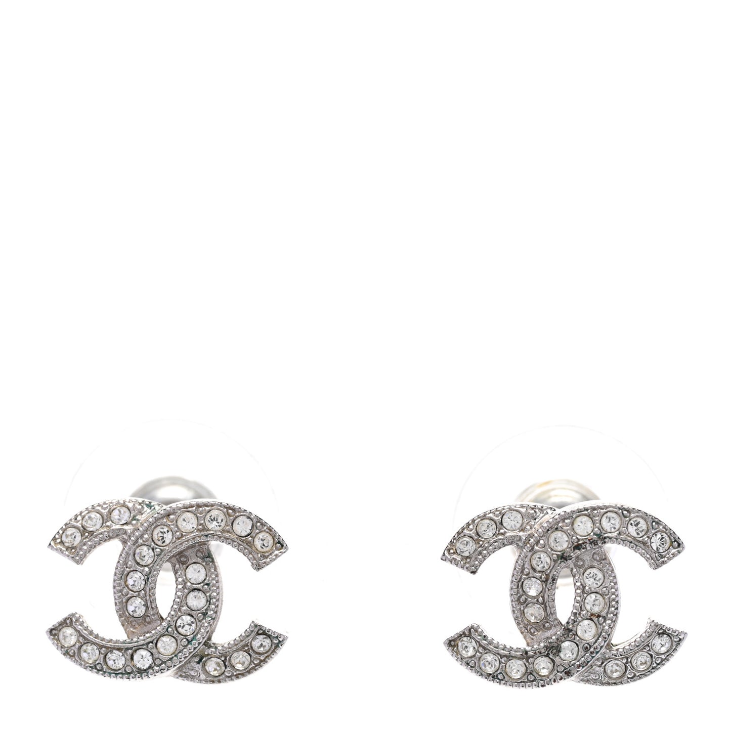 Crystal CC Earrings Silver