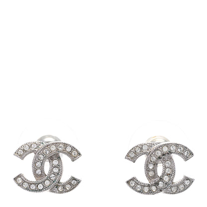 Chanel Crystal CC Earrings Silver 1 of 5
