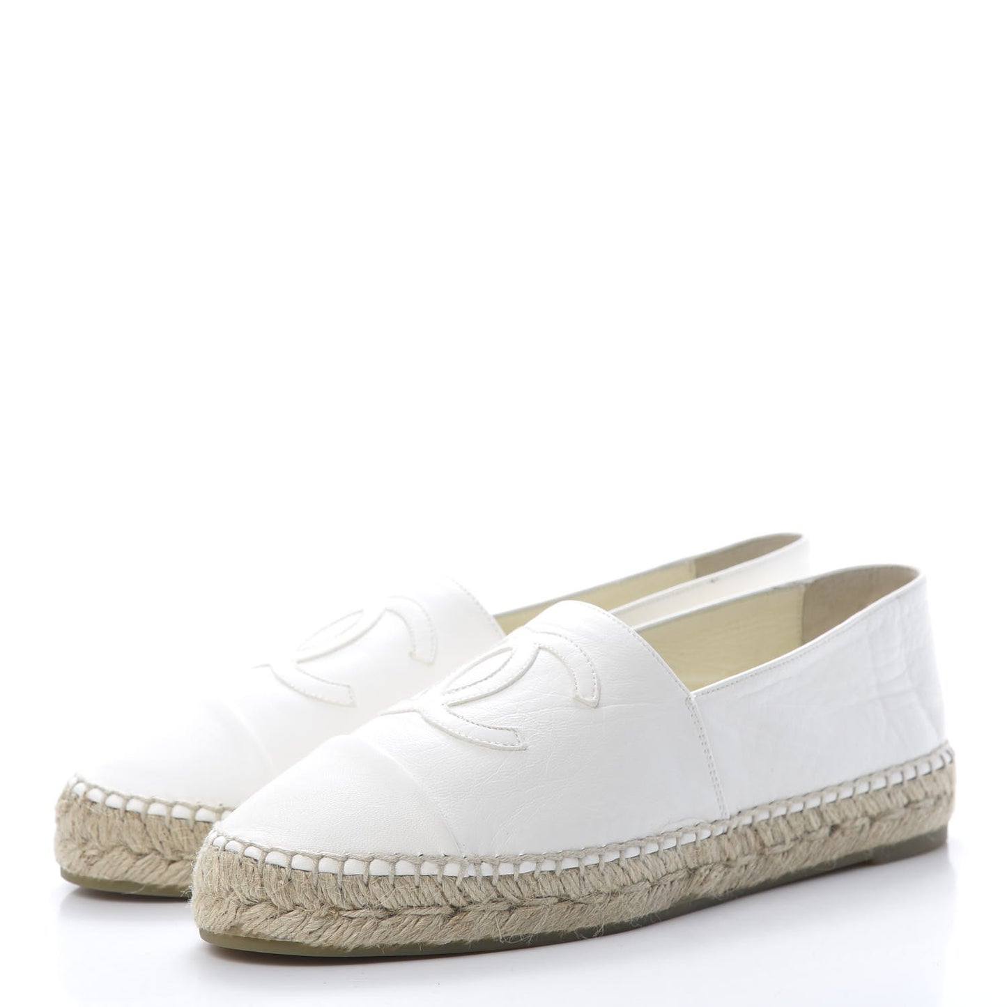 Lambskin CC Espadrilles 39 White