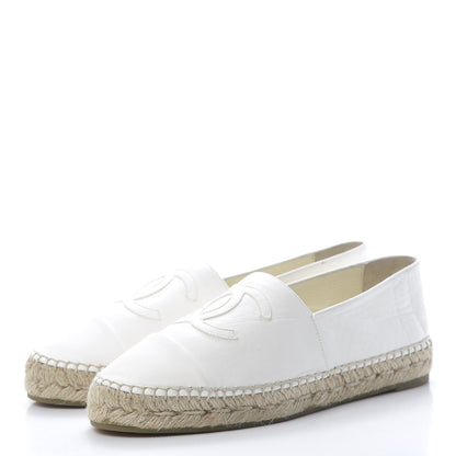 Chanel Lambskin CC Espadrilles 39 White 3 of 11