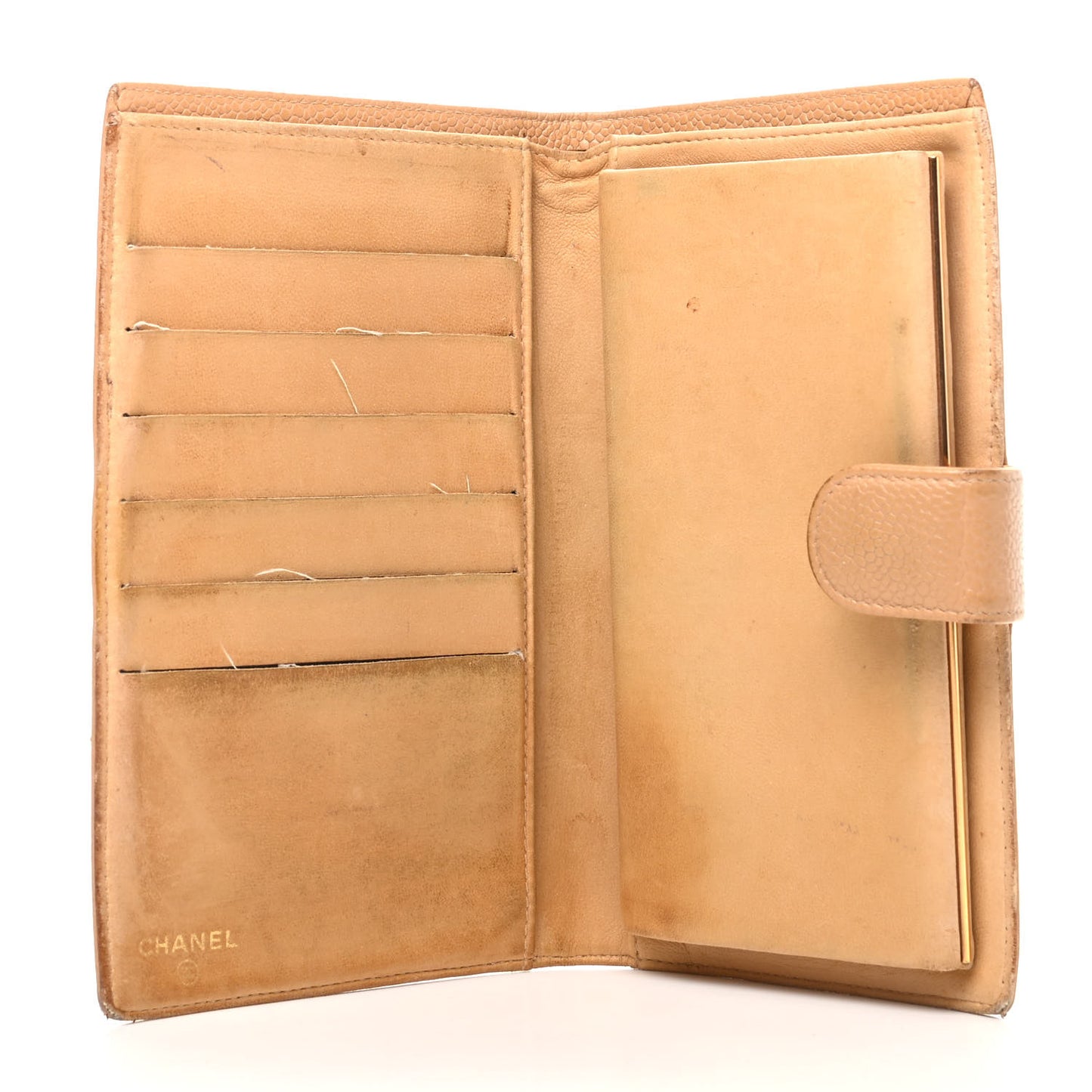 Caviar Timeless CC French Wallet Beige