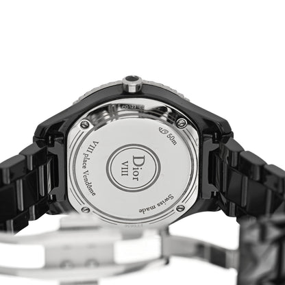 Christian Dior Stainless Steel Ceramic Diamond 34mm Dior VIII Quartz Watch Black 4 of 5