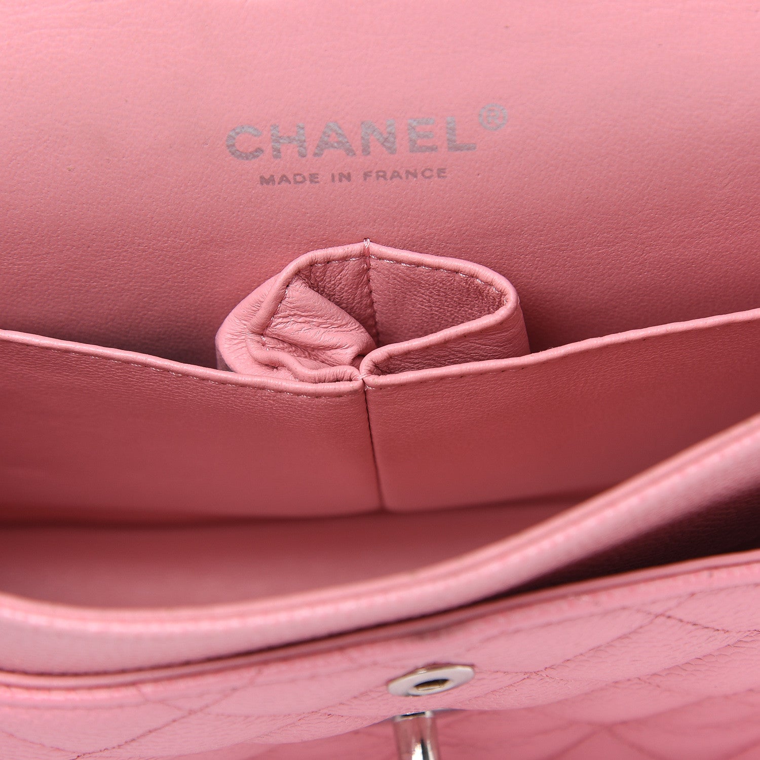 Chanel Caviar Quilted Medium Double Flap Pink 13 of 14