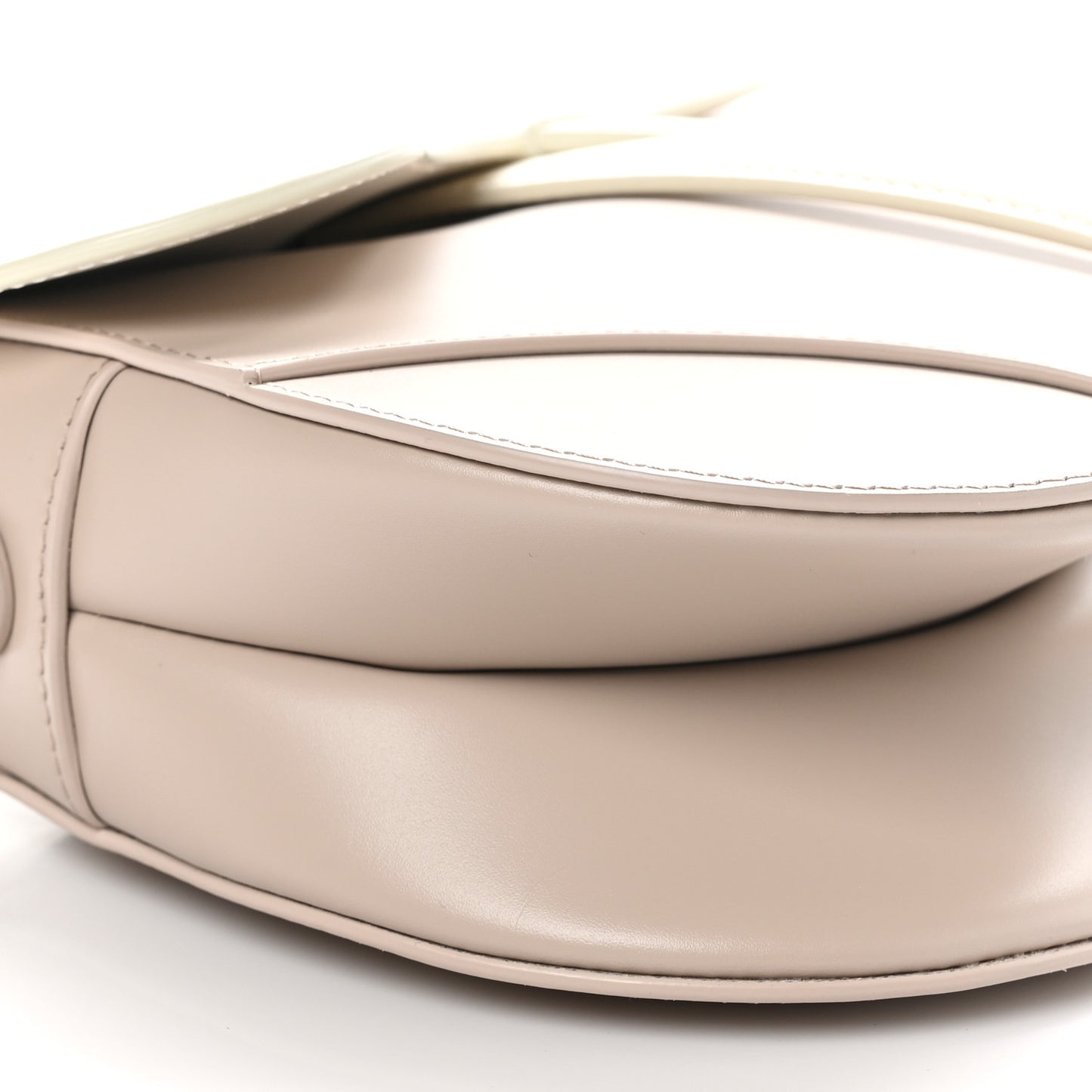 Supple Calfskin Two Tone Saddle Bag Latte Trench Beige