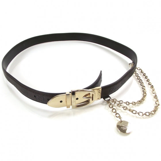 Guccissima Leather Chain Belt Brown 36