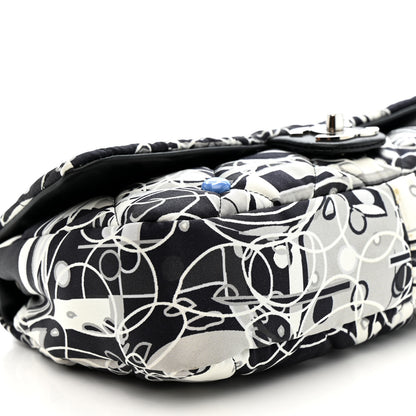 Chanel Satin Quilted Medium Kaleidoscope Flap Black White 9 of 14