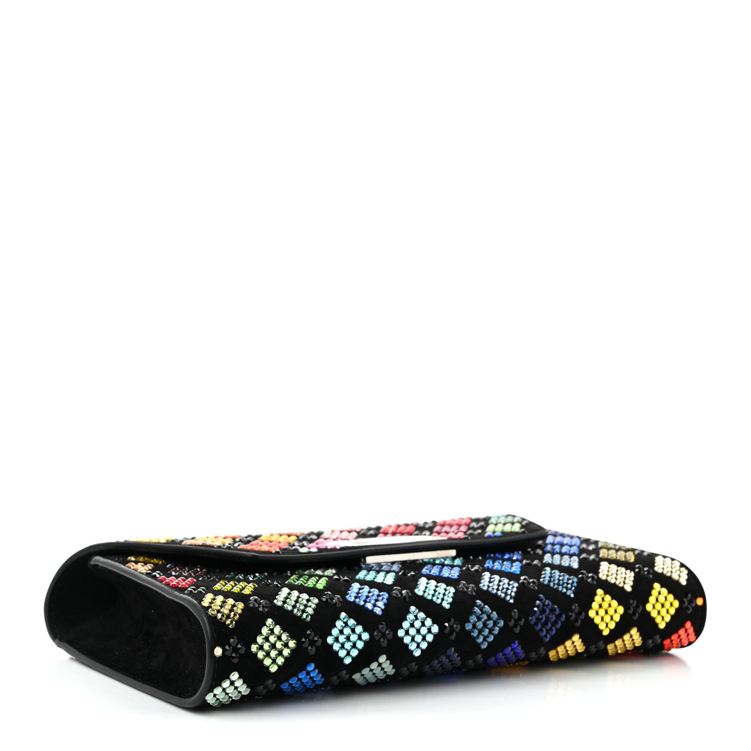 Christian Louboutin Suede Strass Arlequin Vero Dodat Clutch Black Multicolor 3 of 9