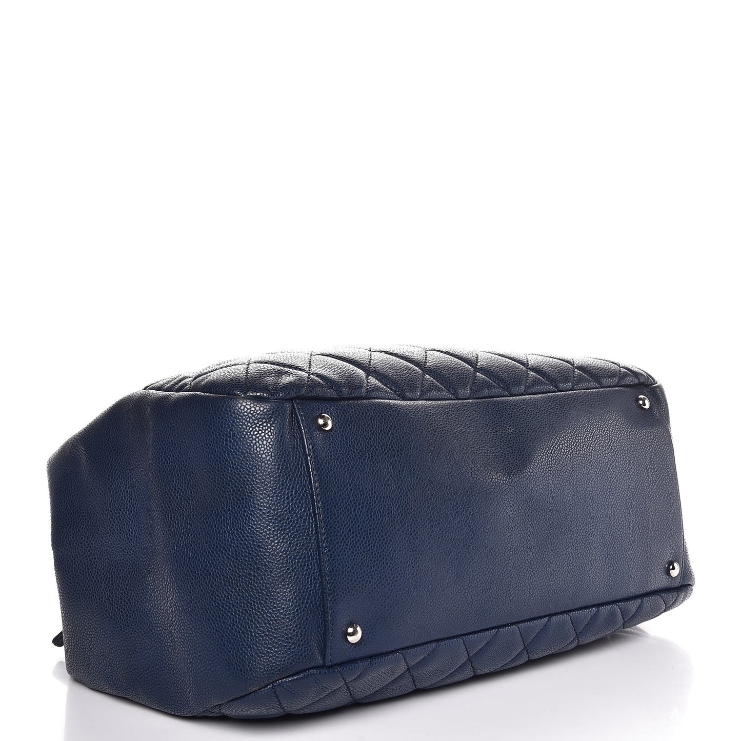 Caviar Quilted Framed Bowling Bag Navy