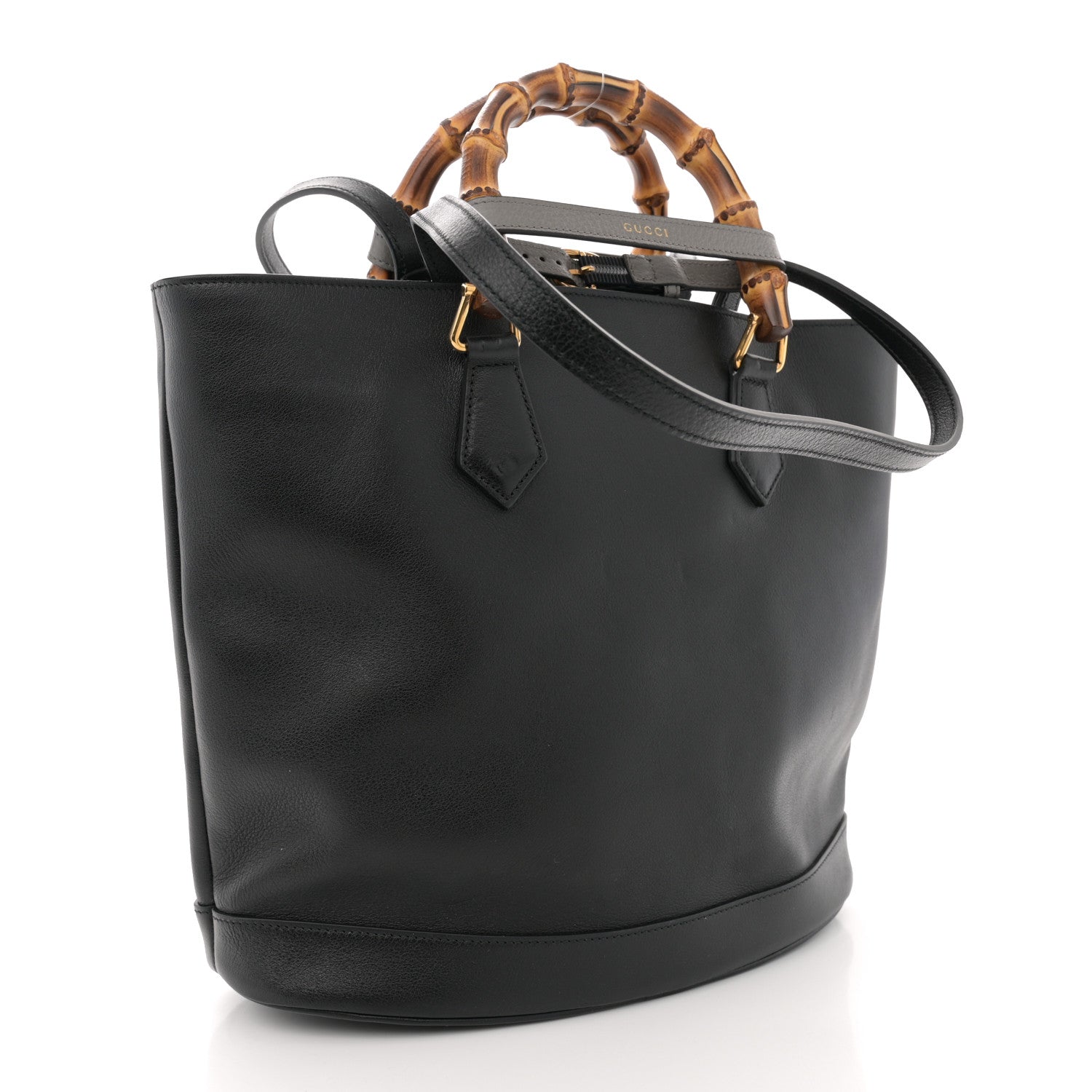 Gucci Calfskin Medium Diana Round Tote Bag Black Grey 3 of 12