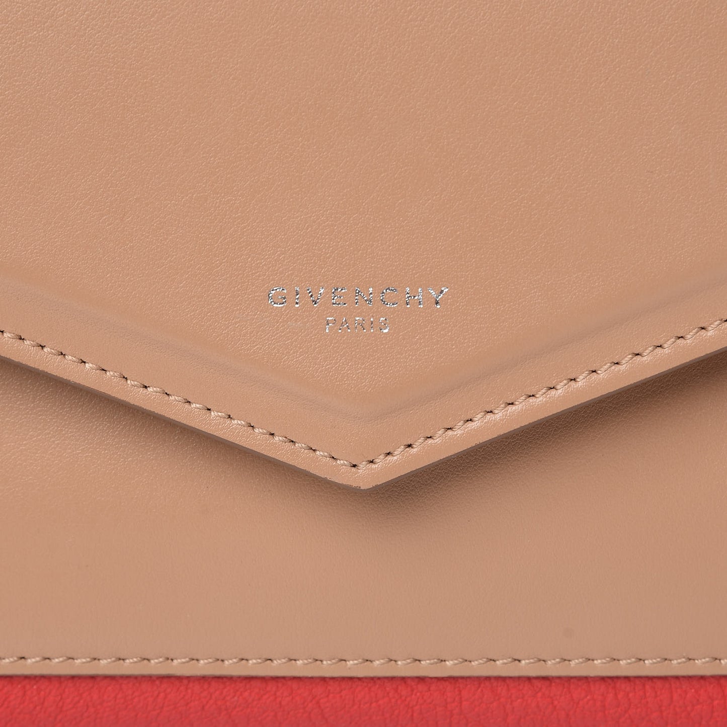 Calfskin Duetto Crossbody Beige Red