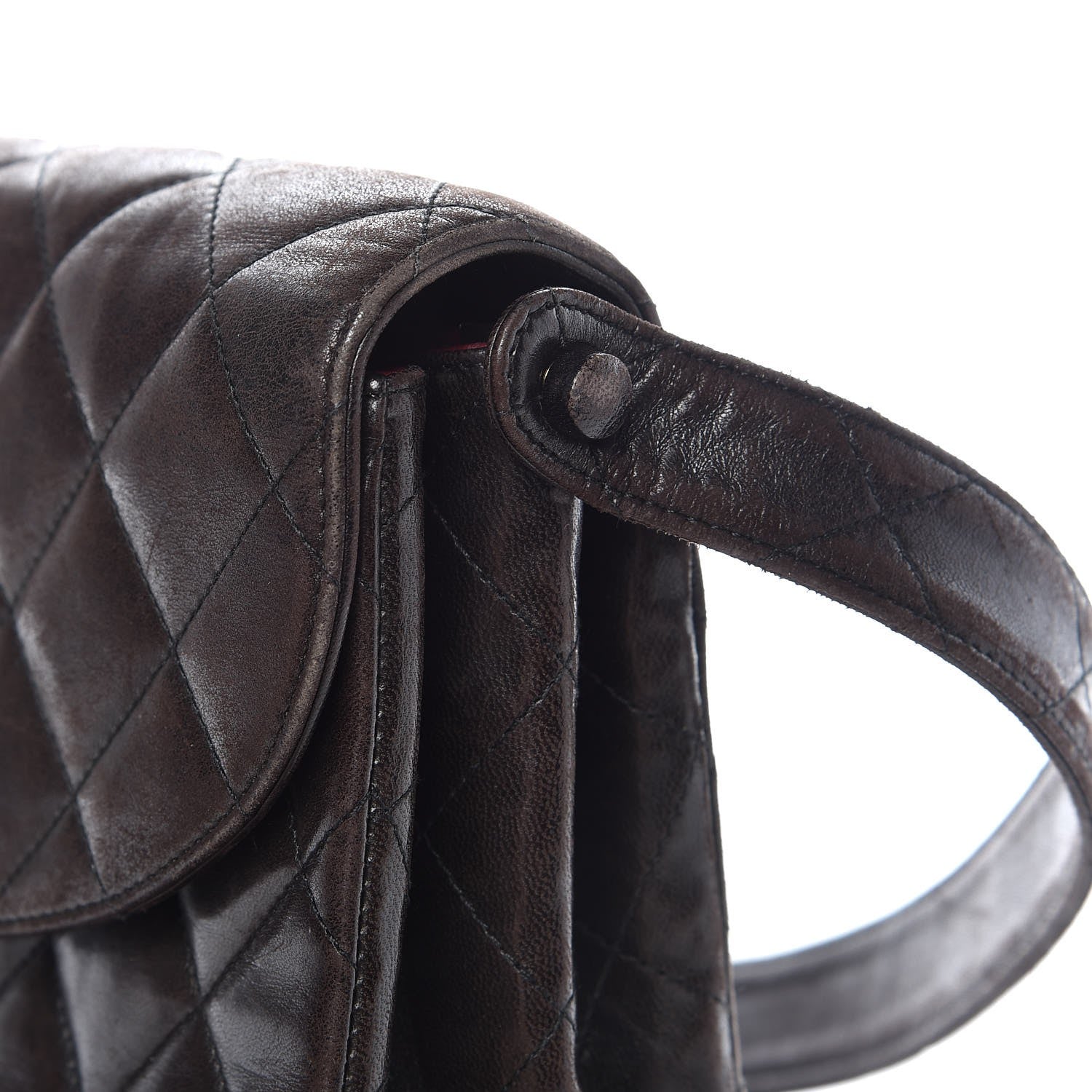 Chanel Lambskin Quilted Flap Shoulder Bag Dark Brown 12 of 19