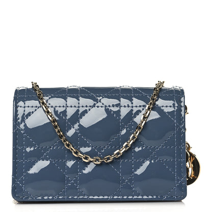 Christian Dior Patent Cannage Nano Lady Dior Pouch Cloud Blue 1 of 10